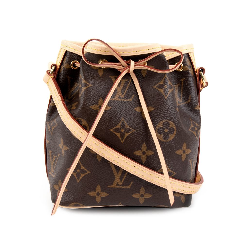Brown Monogram Canvas Nano NoeDrawstring